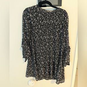 Mini black long sleeve dress
